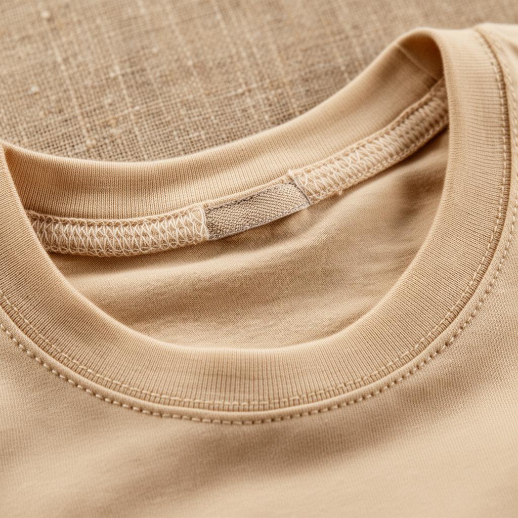 Neck label and stitching detail